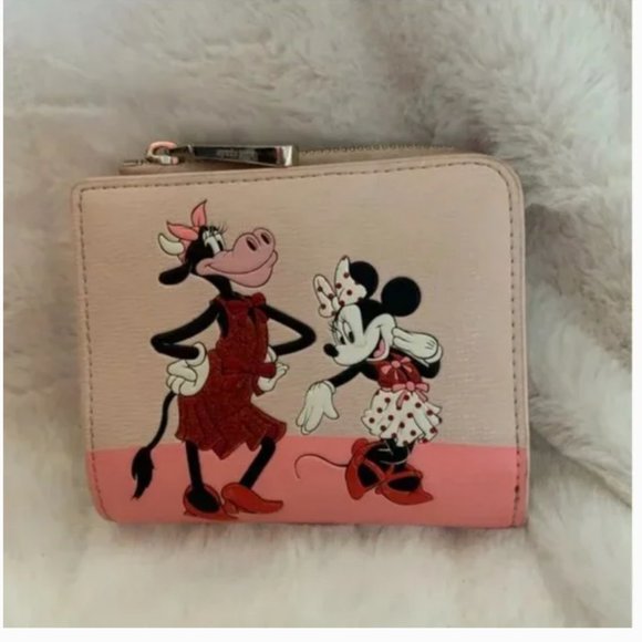 disney x kate spade minnie mouse clarabelle & friends small bifold wallet - Picture 5 of 14